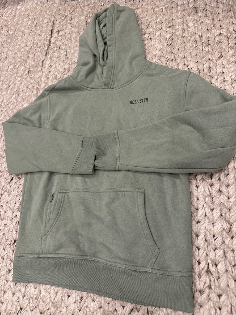 Hollister Sage Green fleece lined hoodie